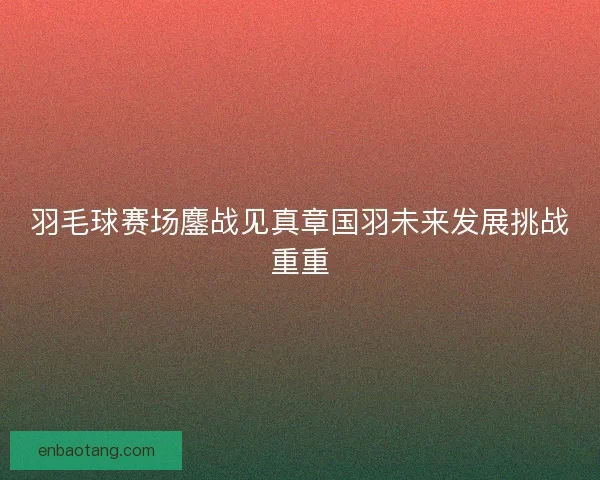 羽毛球赛场鏖战见真章国羽未来发展挑战重重