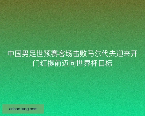 中国男足世预赛客场击败马尔代夫迎来开门红提前迈向世界杯目标